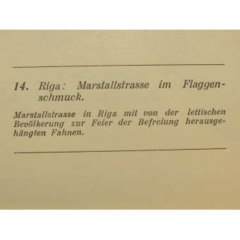 Riga mit Fahnen, die von der lettischen Bevölkerung zur Feier der Befreiung aufgehängt wurden. Espenlaub militaria